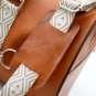 Leather Duffel Bag - Light Brown Weekend Luggage with Trolley Sleeve