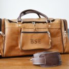 Personalized Light Brown Leather Duffel Bag - Groomsmen Weekend Travel Gift Personalized Light Brown Leather Duffel Bag - Groomsmen Weekend Travel Gift