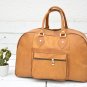 Light Brown Leather Weekender Duffel Bag - Unisex Travel Luggage