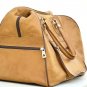 Light Brown Leather Weekender Duffel Bag - Unisex Travel Luggage
