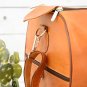 Personalized Light Brown Leather Duffel Bag - Travel Weekender Gift