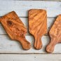 Rustic Olive Wood Charcuterie Board with Handle - 94x42 Cutting Board