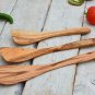 Olive Wood Spatula Set - Wooden Kitchen Utensils Set of 3
