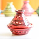 Moroccan Terracotta Tagine - Handpainted Ceramic Spice Holder