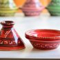 Moroccan Terracotta Tagine - Handpainted Ceramic Spice Holder