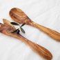 Wooden Utensil Set - 1 Spoon 1 Spork Gift for Weddings Christmas