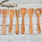 Olive Wood Utensil Set - Wooden Kitchen Spoons for Christmas Gifts