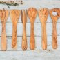 Olive Wood Utensil Set - Wooden Kitchen Spoons for Christmas Gifts