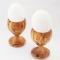 Wooden Egg Cup Set - 2 Holders for Christmas Gift