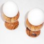 Wooden Egg Cup Set - 2 Holders for Christmas Gift