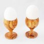 Wooden Egg Cup Set - 2 Holders for Christmas Gift