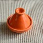 Handpainted Orange Ceramic Tagine - Lead-Free Moroccan Minimalist Spice Holder