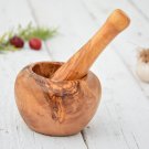 Olive Wood Mortar and Pestle - Rustic Kitchen Utensil Wedding Gift Gift for Mom
