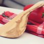 Olive Wood Spurtle - Unique Cooking Spatula Curved Wooden Utensil
