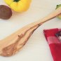 Olive Wood Spurtle - Unique Cooking Spatula Curved Wooden Utensil