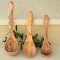 Olive Wood Ladle Set - Wooden Soup Serving Spoons Kitchen Utensils