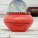 Berber Design Ceramic Ashtray with Lid - Moroccan Red Holiday Gift
