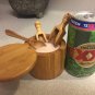 Wooden Measuring Scoop Set of 5 - Small Kitchen Utensils for Coffee and Salt