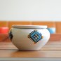 Berber Design Ceramic Ashtray - Traditional Moroccan Gift in White and Blue