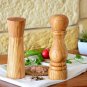Olive Wood Salt  Pepper Mill Set - Rustic Spice Grinders for Kitchen Decor