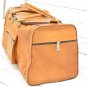 Personalized Light Brown Leather Duffle Bag - Groomsmen Holiday Gift