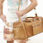 Personalized Light Brown Leather Duffle Bag - Groomsmen Holiday Gift