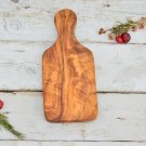 Olive Wood Cheese Board - Rustic Serving  Cutting Board with Handle 9x4 Inch