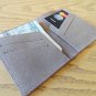 Personalized Gray Leather Wallet - Slim Minimalist Mens Wallet