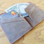 Personalized Gray Leather Wallet - Slim Minimalist Mens Wallet