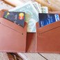 Personalized Light Brown Leather Wallet - Minimalist Credit Card Holder