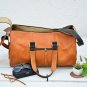 Light Brown Leather Duffel Bag - Vintage Style Weekend Bag