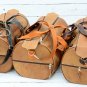 Light Brown Leather Duffel Bag - Vintage Style Weekend Bag