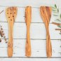 Olive Wood Spatula Set - Rustic Wooden Kitchen Utensils 3 Piece