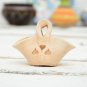 Natural Clay Basket - Unpainted Moroccan Ceramic Pannier Rustic Table Decor