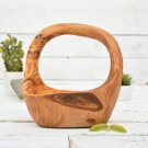 Olive Wood Fruit Bowl - Rustic Serving Basket with Handle Olive Wood Fruit Bowl - Rustic Serving Basket with Handle
