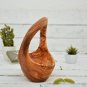 Olive Wood Fruit Bowl - Rustic Serving Basket with Handle