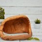 Olive Wood Fruit Bowl - Rustic Serving Basket with Handle