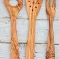 Olive Wood Cooking Spoons Set - 12-inch Kitchen Utensils