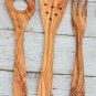 Olive Wood Cooking Spoons Set - 12-inch Kitchen Utensils