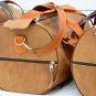Personalized Light Brown Leather Duffel Bag - Weekend Luggage Gift