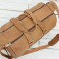Personalized Light Brown Leather Duffel Bag - Weekend Luggage Gift