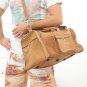 Personalized Light Brown Leather Duffel Bag - Travel Weekend Bag
