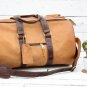Vintage Light Brown Leather Duffel Bag - Weekend Travel Gift Bag