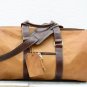 Vintage Light Brown Leather Duffel Bag - Weekend Travel Gift Bag