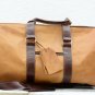 Vintage Light Brown Leather Duffel Bag - Weekend Travel Gift Bag