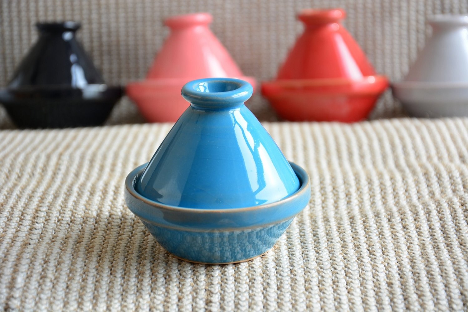 Blue Sky Ceramic Tagine - Lead-Free Moroccan Spice Holder