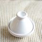 White Handpainted Ceramic Tagine - Lead-Free Moroccan Spice Holder