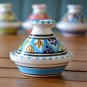 Handpainted Blue Sky Clay Tagine - Moroccan Style Spice Holder