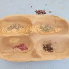 Rustic Wooden Serving Tray - 4-Section Plate for Entertaining