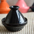 Black Handpainted Ceramic Tagine - Lead Free Moroccan Spice Holder